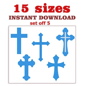 Cross Embroidery Design , Cross set of 5, Christian Cross Embroidery Design