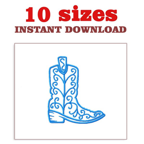 Cowboy Boot Embroidery Design file, Cowboy Boot  Download  INSTANT DOWNLOAD file