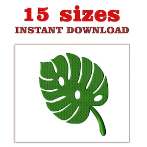Tropical Palm Leaf Embroidery Design: Mini Machine Embroidery (Digital Download)