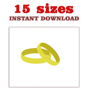 May include: Two gold wedding rings, one on top of the other, on a white background. 15 sizes available for instant download.