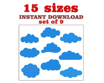 Stickdatei Wolke: Gefüllte Maschen, 9 Größen (Digitaler Download)