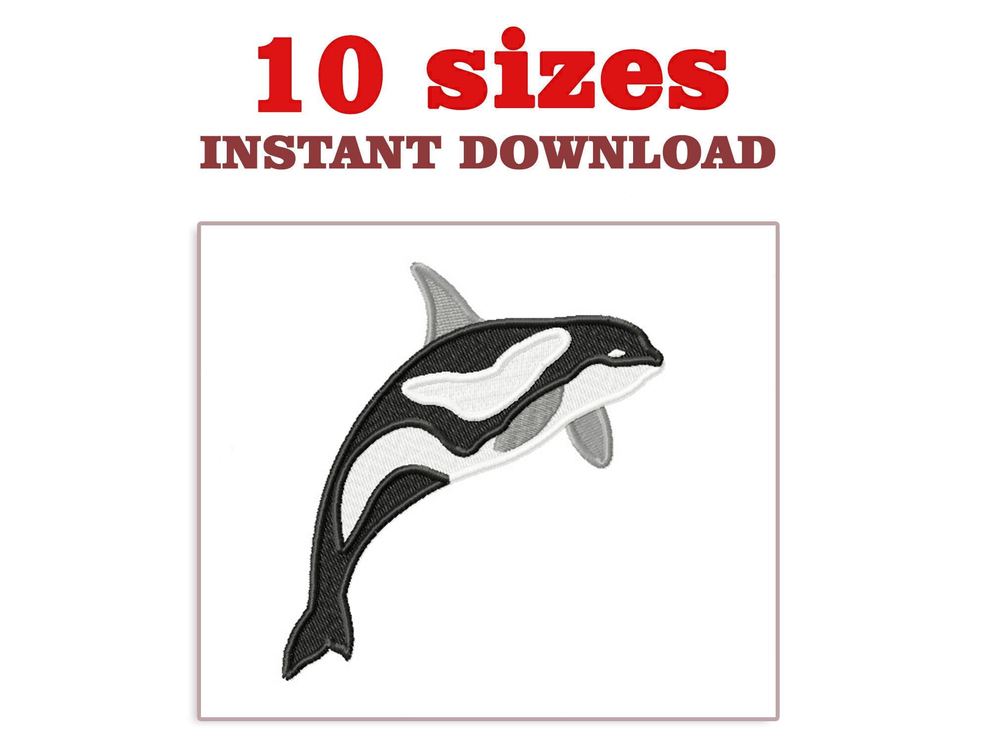 Blue Whale Embroidery Design: Machine Embroidery File (Instant Download)