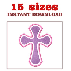 Religious Cross Embroidery Design: Christian Machine Embroidery File (Digital Download)
