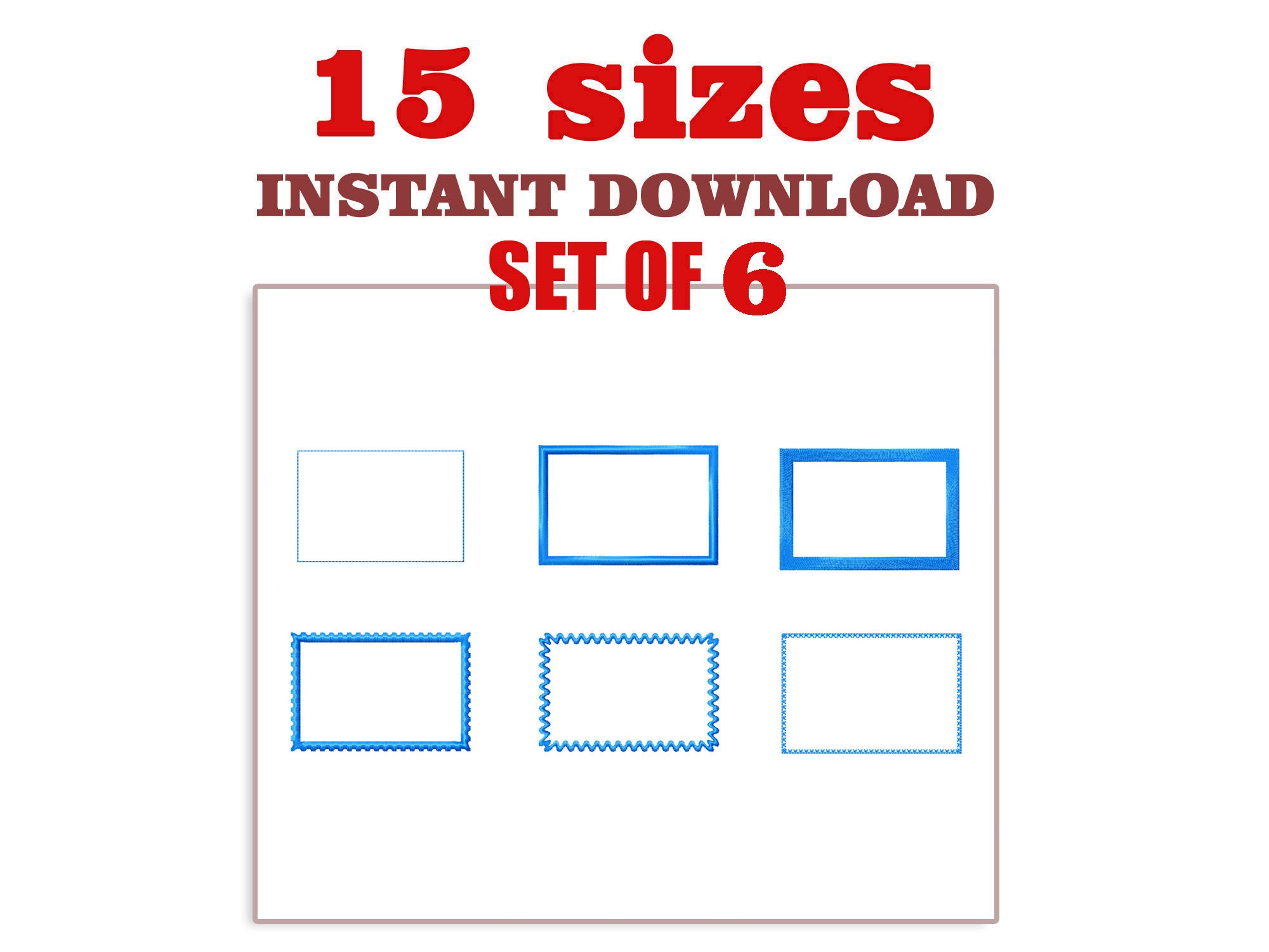 Rectangle Embroidery Designs: Mini Set (digital Download) - Etsy