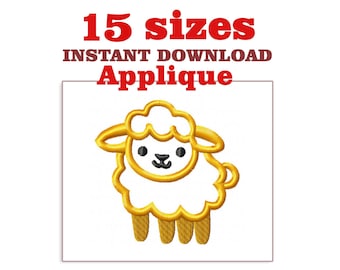 Baby Schaf Applikation Stickdatei, Stickdatei zum Download