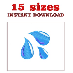 Water Droplets embroidery design file, three drops machine embroidery, three drops Download Embroidery, machine embroidery designs