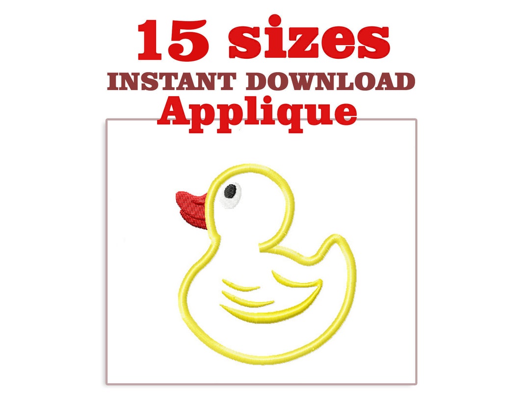Rubber Duck Applique Embroidery Designs File, Mini Applique Rubber