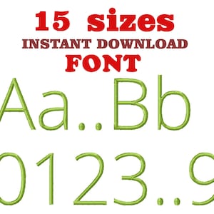 Open Sans Font Embroidery Designs: 15 Sizes (Digital File)