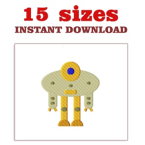 Robot Embroidery Design, Robot machine embroidery design file, Download Embroidery, machine embroidery designs