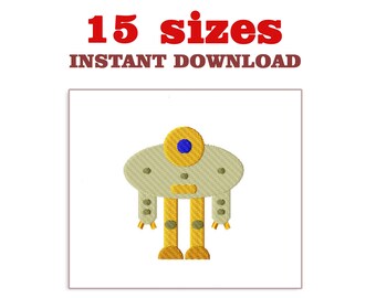 Robot Embroidery Design: Machine Embroidery File (Digital Download)
