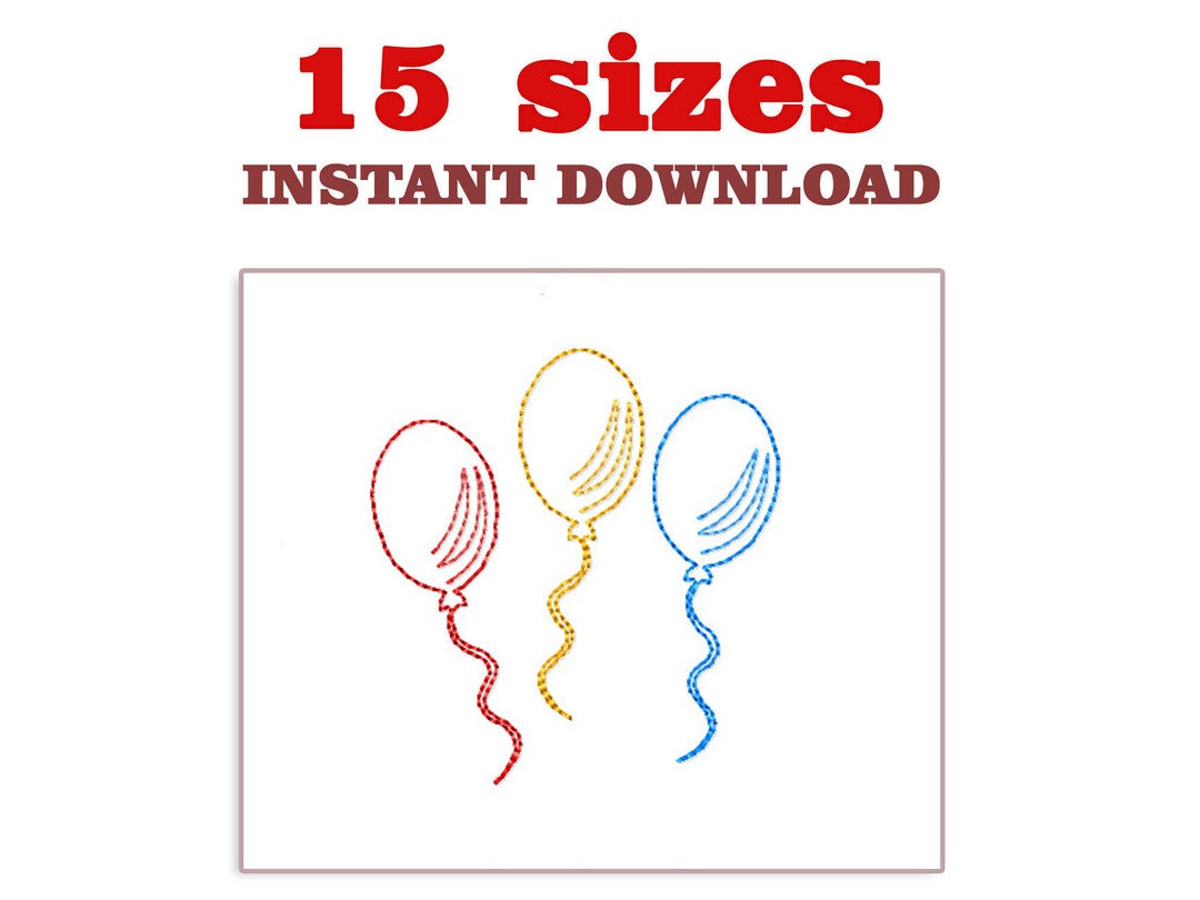 Balloon Embroidery Design File Download, Three Balloons Machine ...