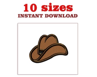 Western hat Embroidery Design Machine File : (Digital Download)