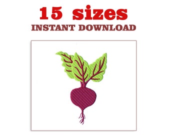 Diseño de bordado de remolacha: Archivo para bordado a máquina (descarga digital)
