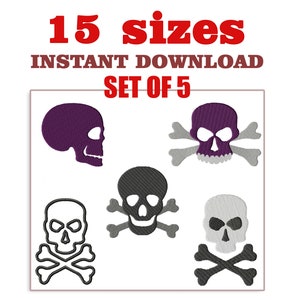 Skull Embroidery Design file, Skull Design, Skull machine embroidery designs