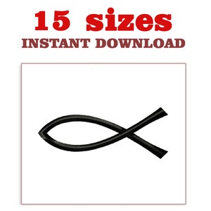 Jesus Fish Embroidery Design, Christian Fish Symbol Download Embroidery, Mini Christian Fish machine embroidery designs