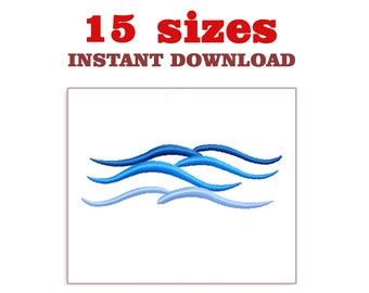 Borduurontwerp golven: mini oceaanpatroon (digitale download)