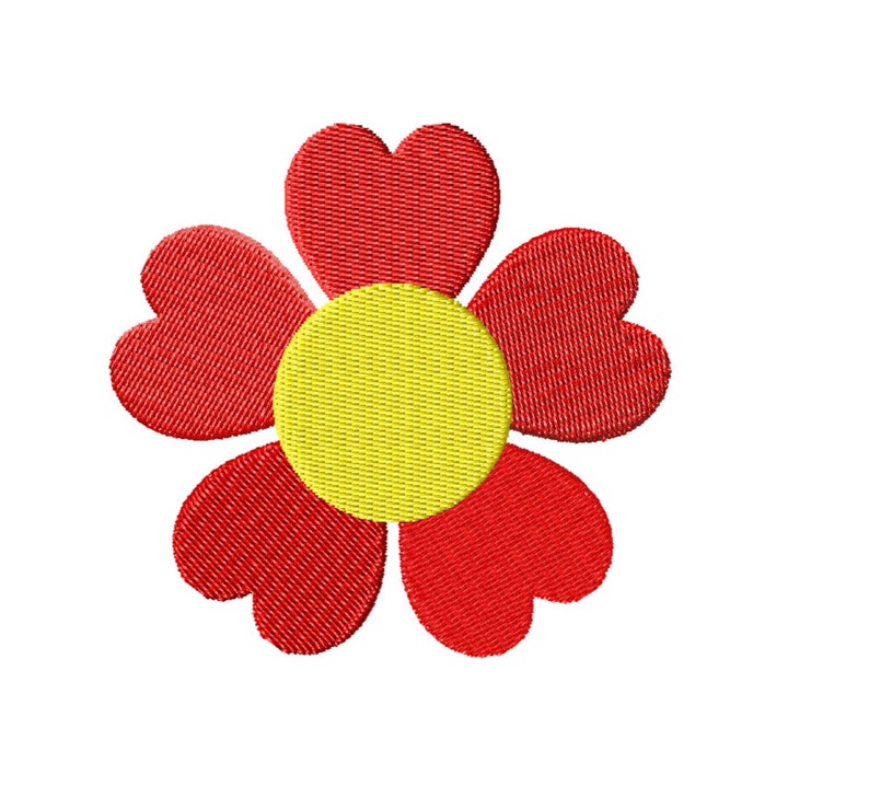 Daisy Embroidery Designs Leaves Heart Chamomile Embroidery Etsy