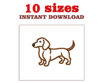 Dachshund outline Embroidery Design: Machine Embroidery File (Digital Download)