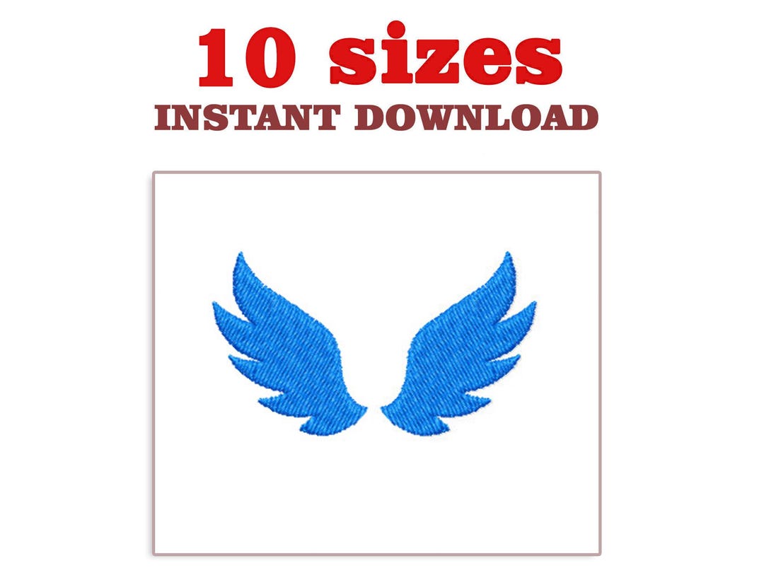 Angel Wings Embroidery Design: Machine Embroidery File (instant ...