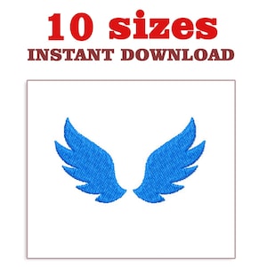 Angel Wings Embroidery Design: Machine Embroidery File (Instant Download, Multiple Sizes & Formats)