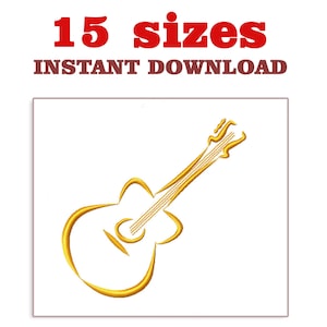Guitar Embroidery Design: Machine Embroidery File (Instant Download)