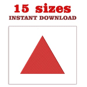 May include: A red triangle design on a white background. The image includes the text "15 sizes" and "INSTANT DOWNLOAD" in red. The triangle is centered and fills most of the frame.