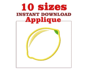 Lemon Applique Embroidery Design: Machine Embroidery File (Instant Download)