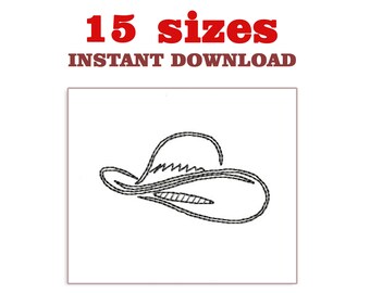 Cowboy Hut Stickdatei: Maschinenstickerei (Instant Download)