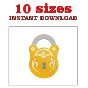 Lock Embroidery Design: Machine Embroidery File (Digital Download)