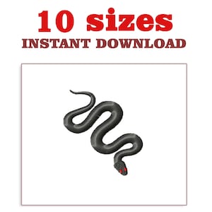 Mini Snake Embroidery Design: Machine Embroidery File (Digital Download)