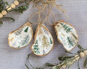 Oyster Shell Christmas Ornament, Christmas trees, holiday decor, pine tree, hostess gift, stocking stuffer, beach house, coastal decor