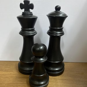 Decorative Black Large Chess King, Queen or Pawn Piece