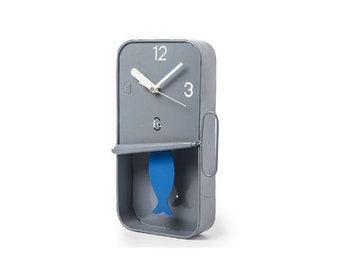 Metal Sardine Tin Pendulum Wall Clock - Blue or Grey