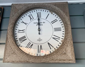 Reed Edged Effect Square Wall Clock