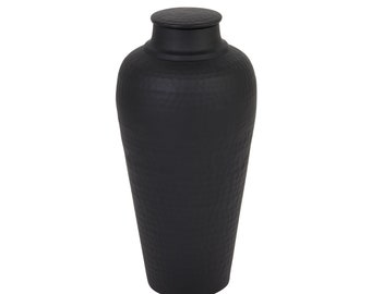 Unusual Handcrafted Black Hammered Vase With Lid - Large or Small Size Without Lid Medium Size