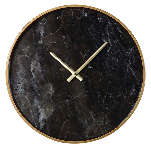 Simple but Elegant Black Marble Effect Wall Clock