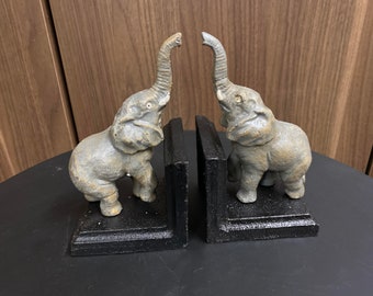 Sujetalibros de elefante de hierro fundido