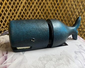 Painted Heavy Cast Iron Whale Bookends