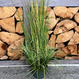 Artificial Ornamental Grasses in Galvanised Pot