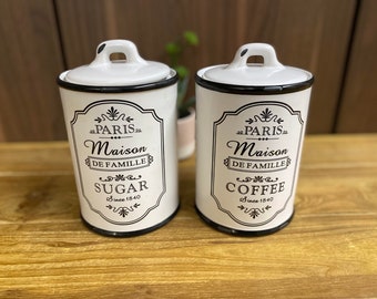 Ceramic Canisters Sugar & Coffee or Coffee Only