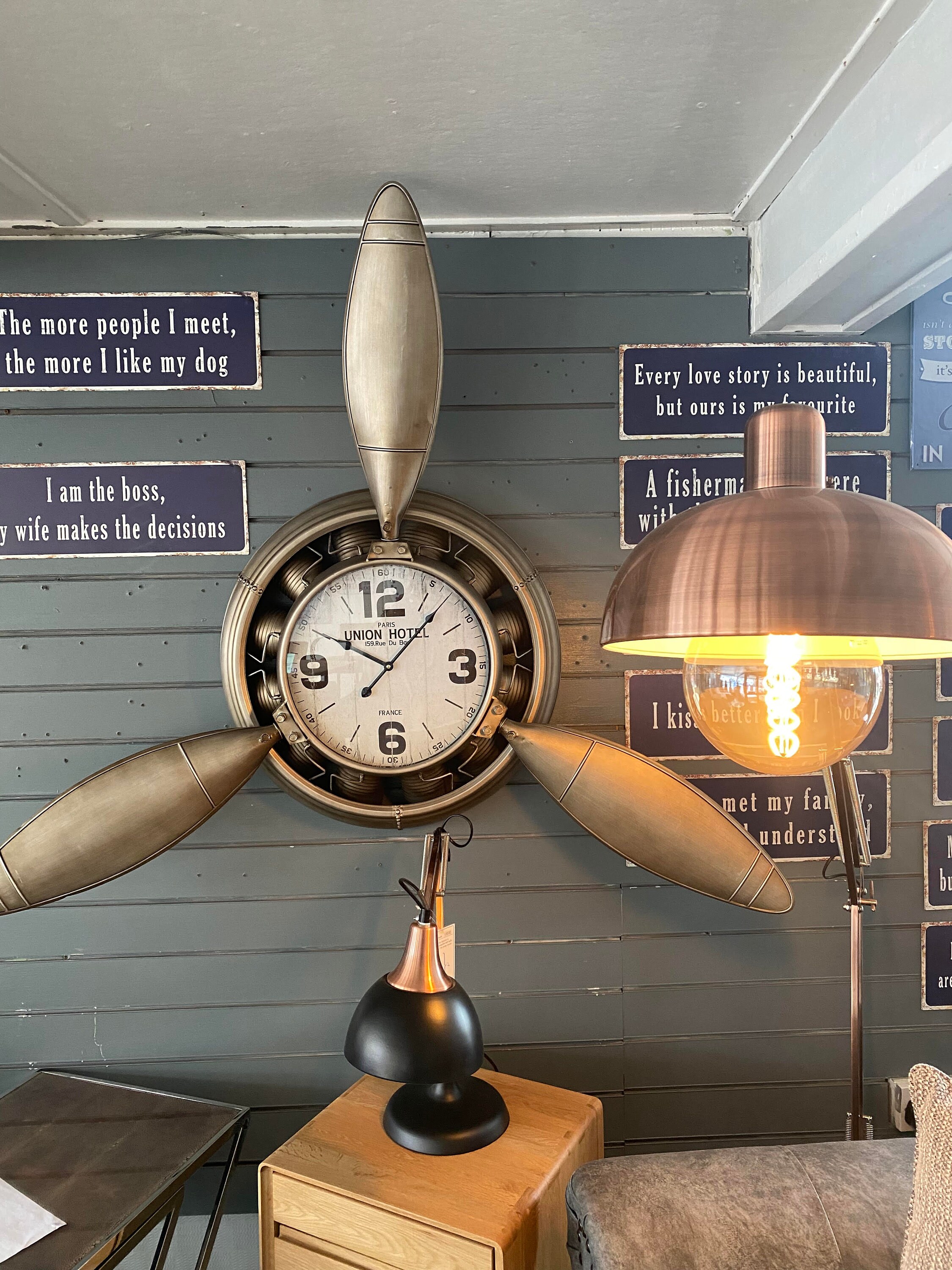 Unusual Industrial Propeller Large Clock UK