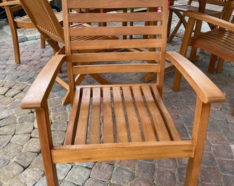 Outdoor Eucalyptus Wood Armchair - Set of 2