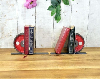 Steel Gear Wheel Bookends