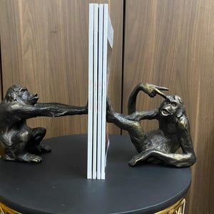 Monkey Bookends | Decorative Animal Book Holders, Modern Home Décor