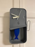 Metal Sardine Tin Pendulum Wall Clock - Blue - Grey - Black - Navy - Green