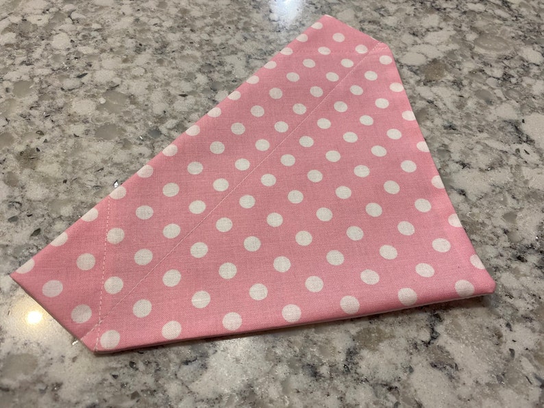 Dog Collar Bandana Cat Collar Bandana Pink Polka Dots Gift for Pet Over the Collar Bandana Slide on Bandana Dog Scarf Cat Scarf