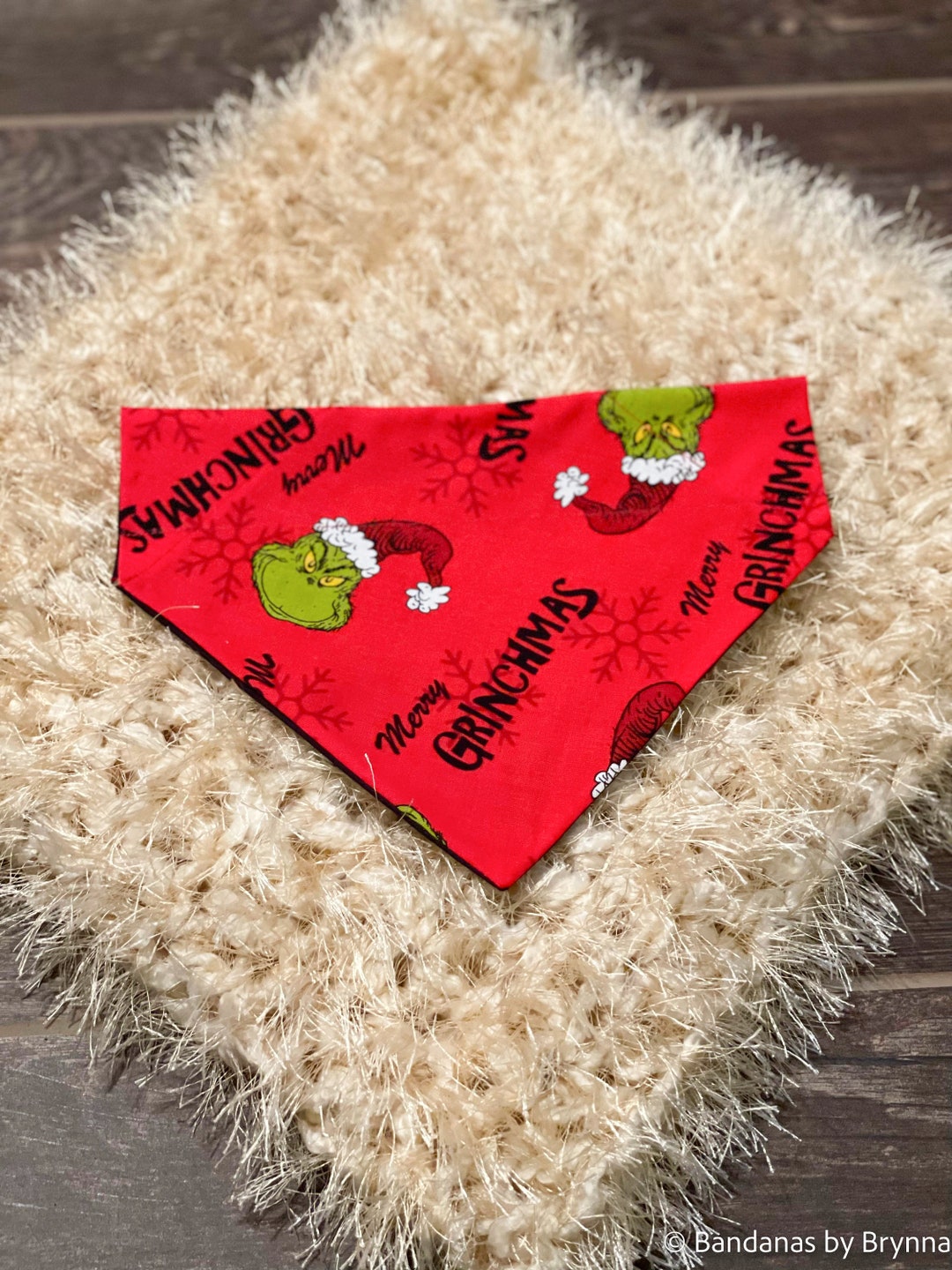 Dr. Seuss The Grinch Plaid Dogs Bandana Pet, Green - Pet, Size: M/L