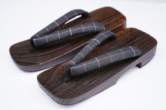 NEW Men's Japanese Kimono Yukata Zori Sandal, Handmade, Black and White stripes, Summer Sandal, Men's Sandal, TG068