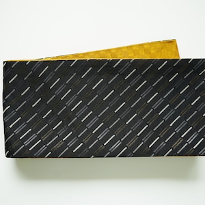 Kimono Obi Belt, Yukata Obi Belt, Reversible, Black and Mustard Yellow Obi, Hanhaba Obi, Obi