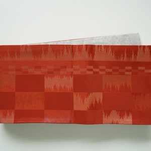Kimono Obi Belt, Yukata Obi Belt, Reversible, Red and Gray Obi, Hanhaba Obi, Obi